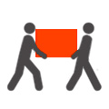 Steinert Kleintransporte & Möbeltaxi - Icon Zwei Personen tragen großes Paket